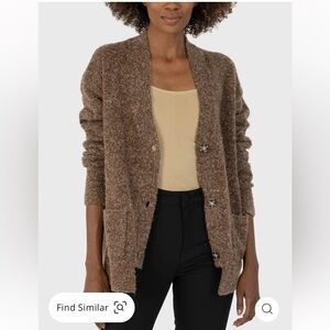 KUT FROM THE KLOTH Addie Cardigan in Brown Button Front Size XS Comfy Neutral